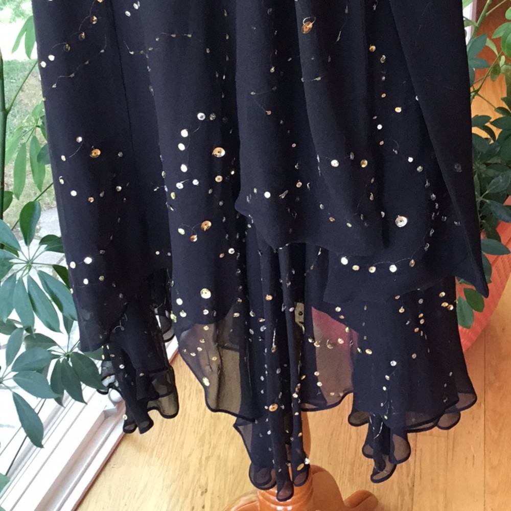 Cache Black Sequined Skirt - Picture 3 of 6